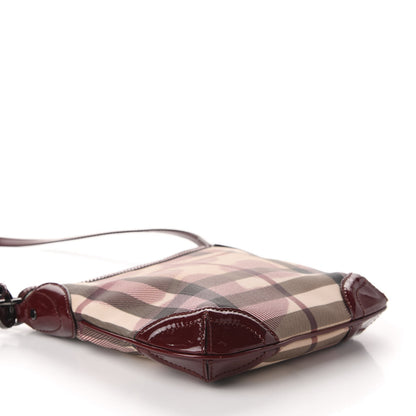 Burberry Patent Nova Check Heart Dryden Crossbody Bag Berry Red 4 of 12