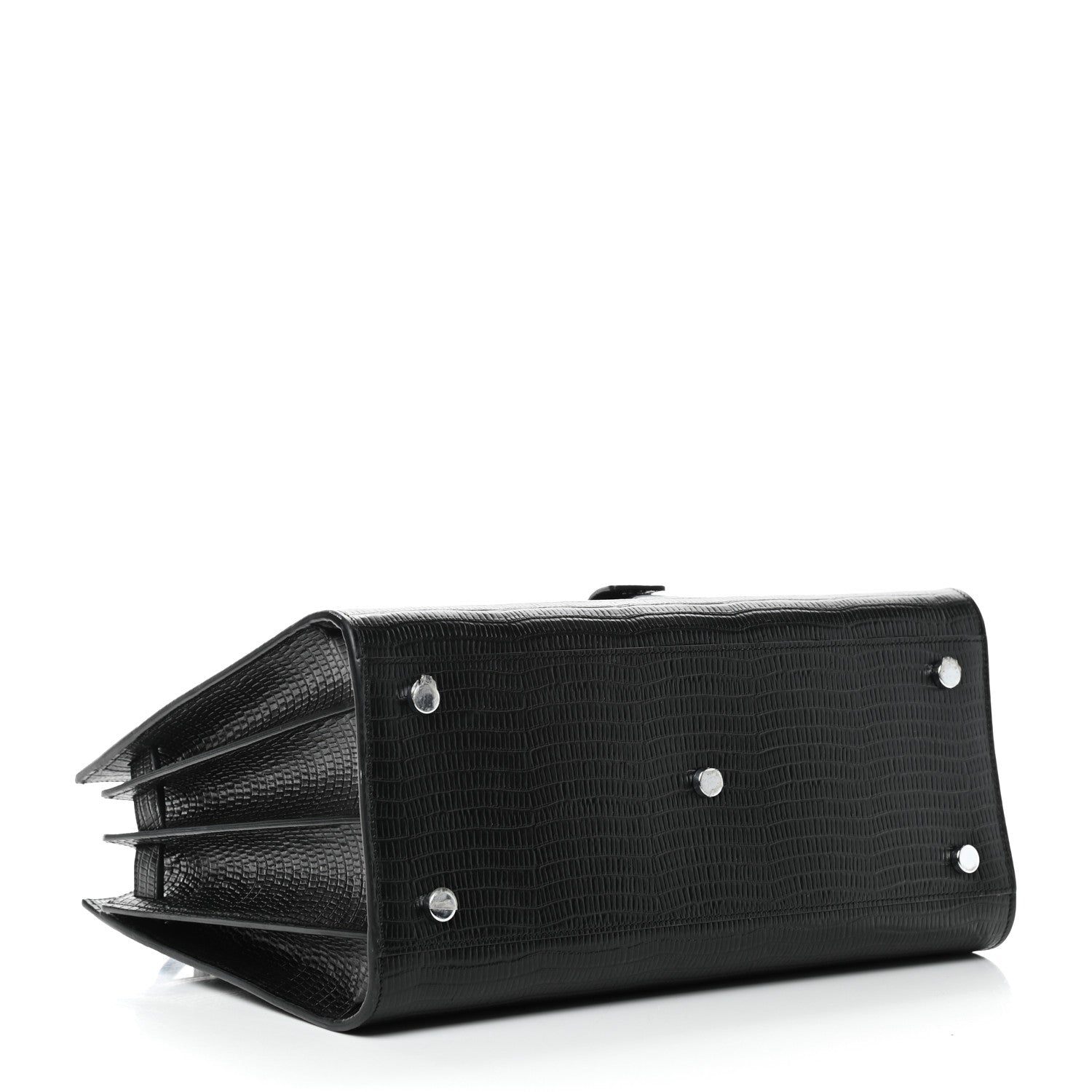 Saint Laurent Lizard Embossed Calfskin Small Sac De Jour Black 4 of 8