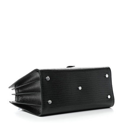 Saint Laurent Lizard Embossed Calfskin Small Sac De Jour Black 4 of 8