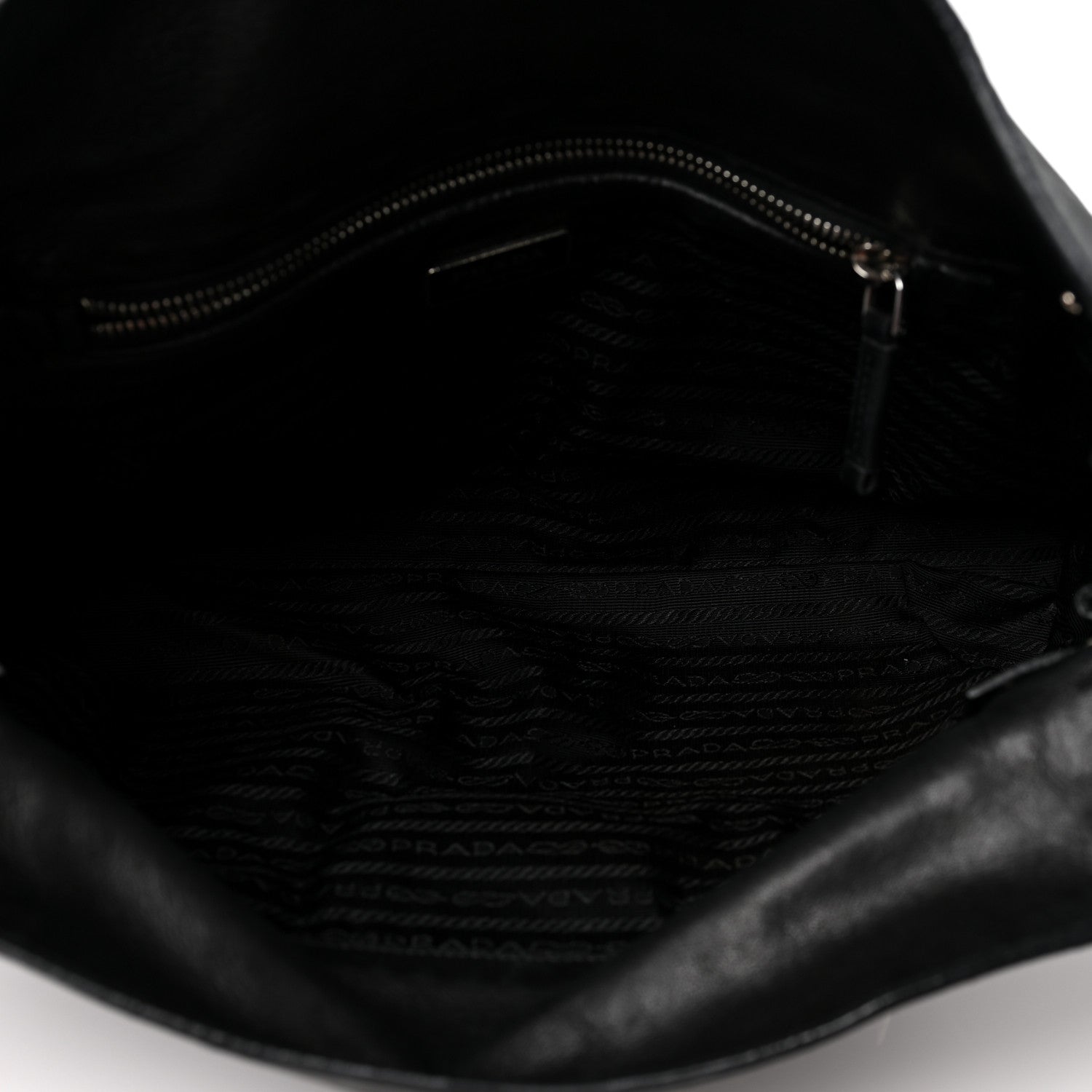 Prada Royal Calf Easy Foldover Pushlock Satchel Black 5 of 10