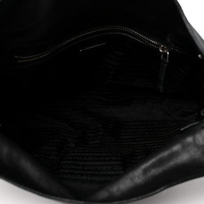 Prada Royal Calf Easy Foldover Pushlock Satchel Black 5 of 10