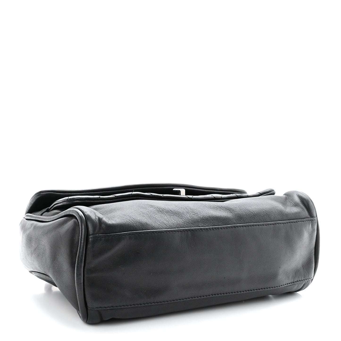 Lambskin Jumbo Mademoiselle Double Flap Black