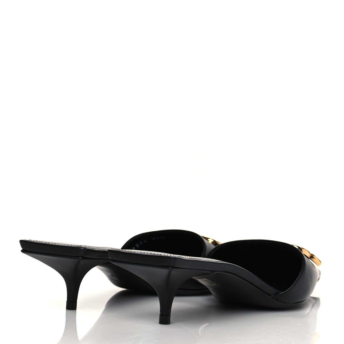 Soft Nappa BB Square Knife Pointed Toe 40mm Mules 38 Black