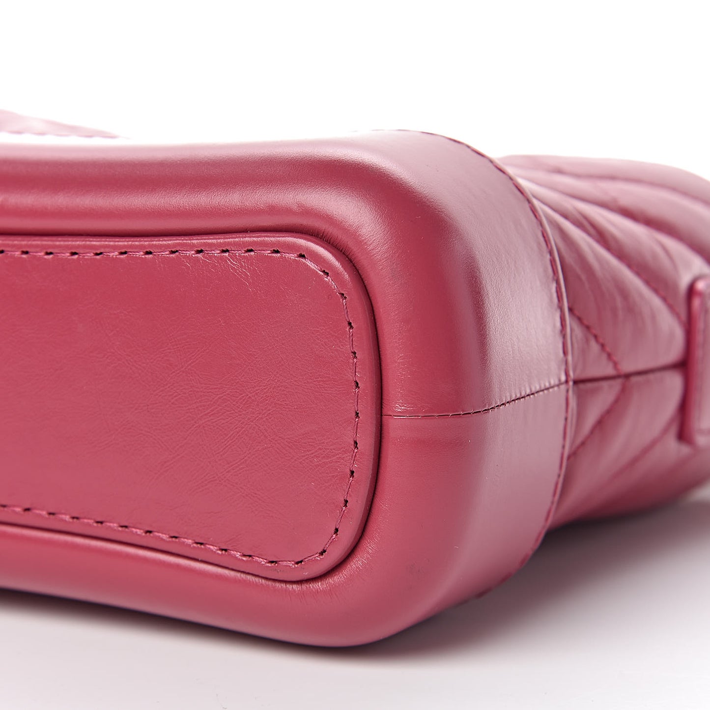 Aged Calfskin Chevron Quilted Small Gabrielle Hobo Dark Pink