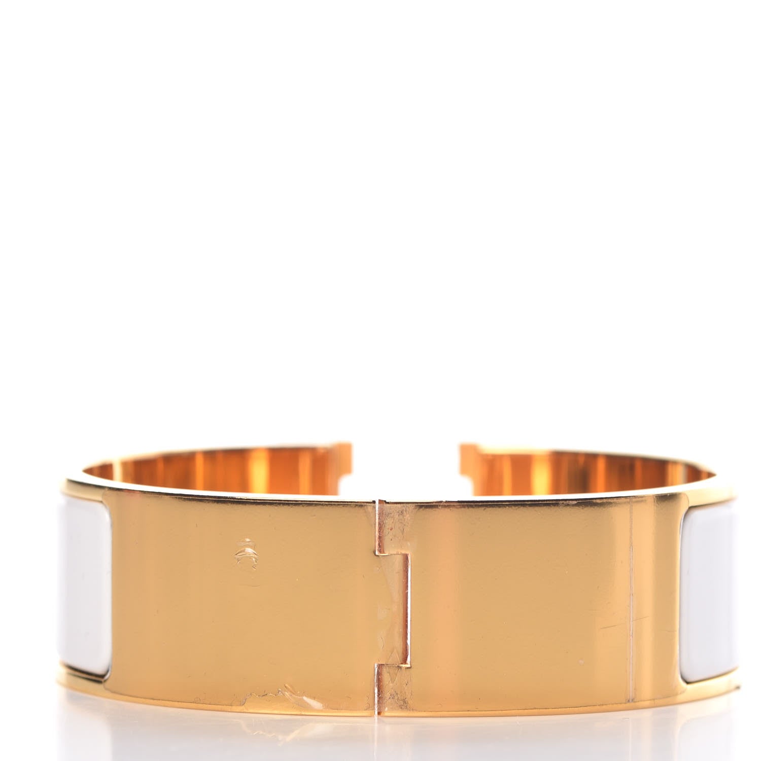 Hermes Enamel Wide Clic Clac H Bracelet GM White 3 of 5