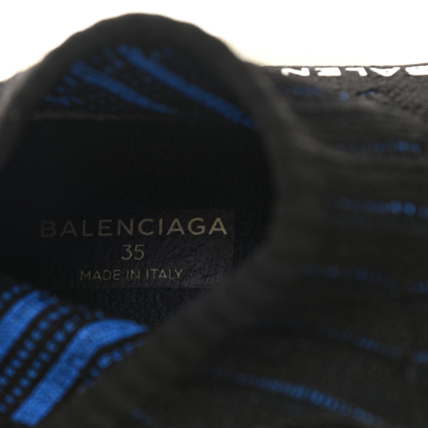 Ribbed Effect Knit Hi Speed Sneakers 35 Black Bleu