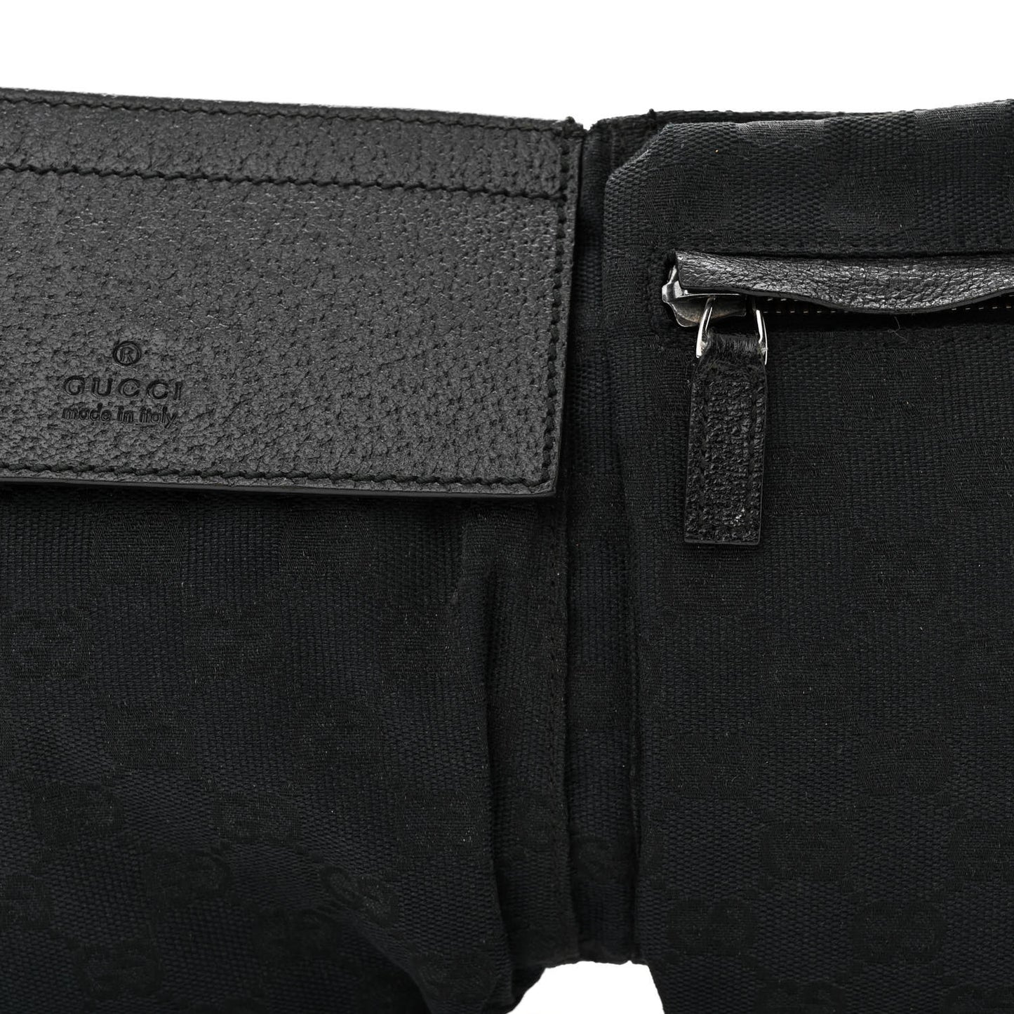 GG Monogram Double Pocket Belt Bag Black