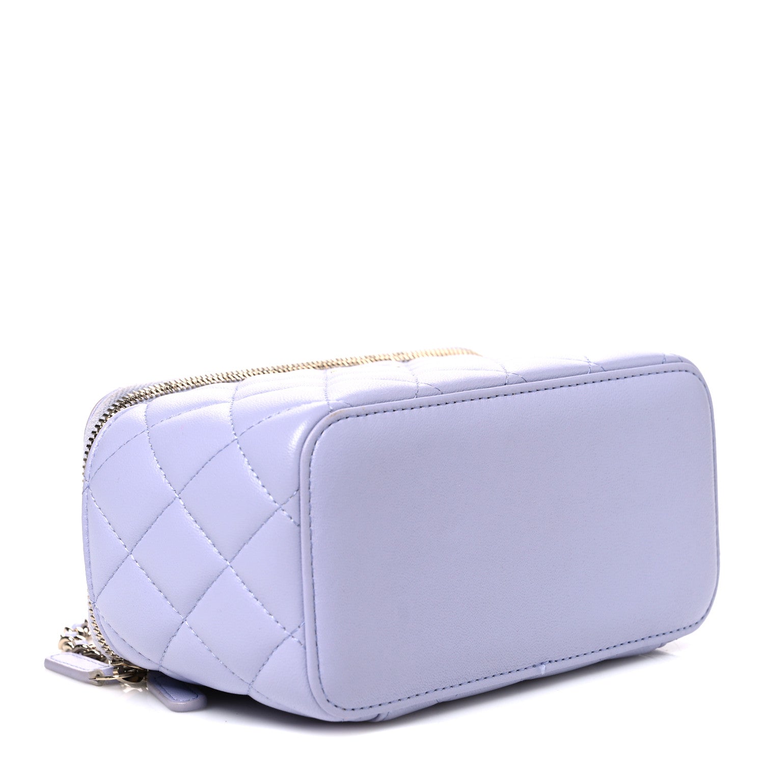 Chanel Lambskin Quilted Small Top Handle Vanity Case With Chain Light Purple 4 of 10