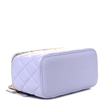 Chanel Lambskin Quilted Small Top Handle Vanity Case With Chain Light Purple 4 of 10