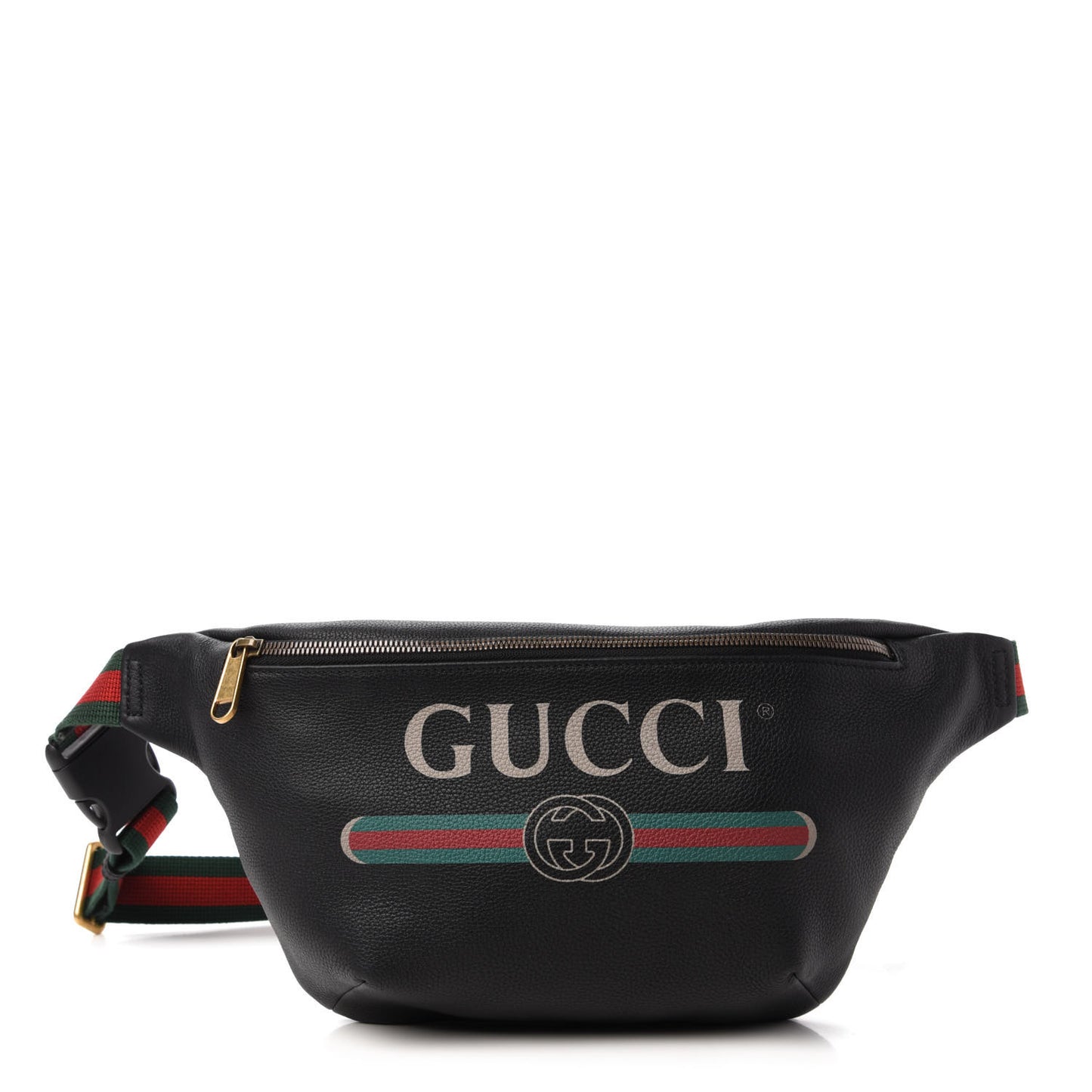 Grained Calfskin Logo Belt Bag Black