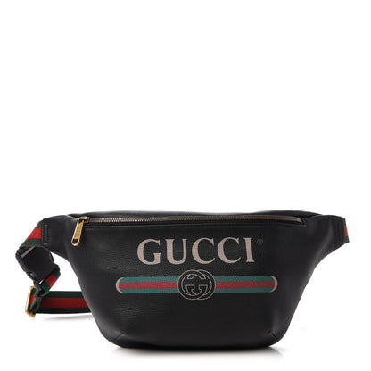 Gucci Grained Calfskin Logo Belt Bag Black 1 of 10