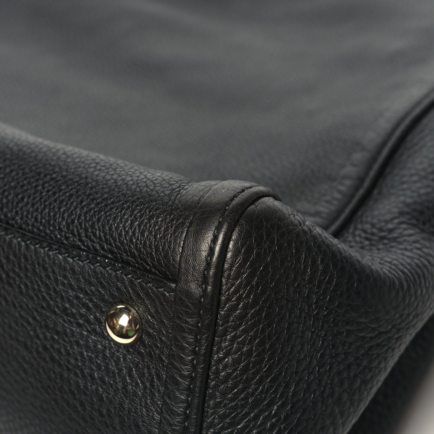 Pebbled Calfskin Medium Soho Shoulder Bag Black
