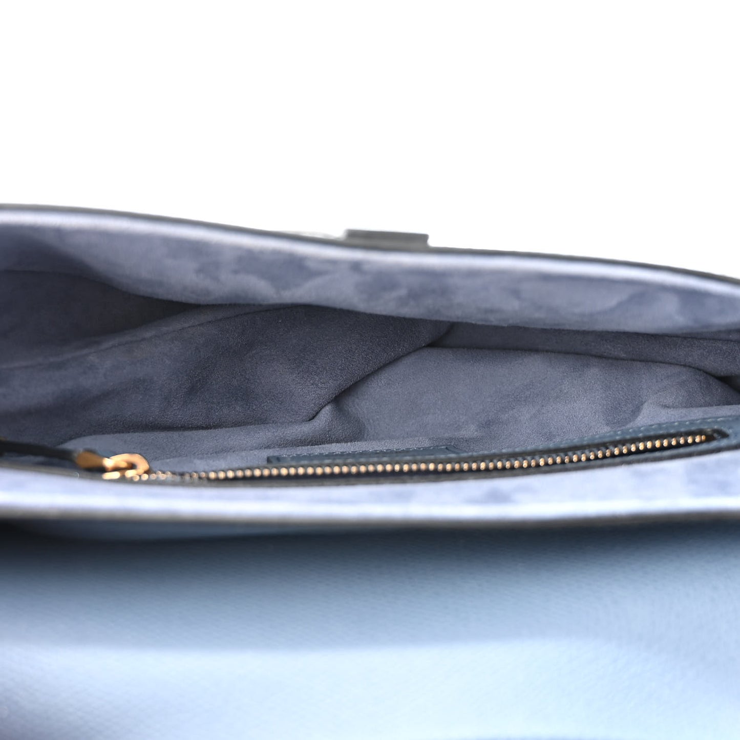 Grained Calfskin Saddle Bag Denim Blue