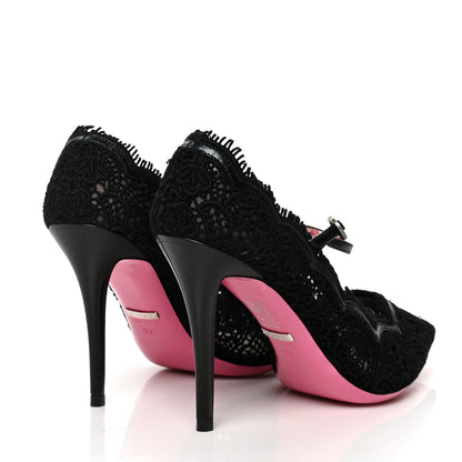 Gucci Lace Pizzo Venice Pumps 39.5 Black 4 of 7