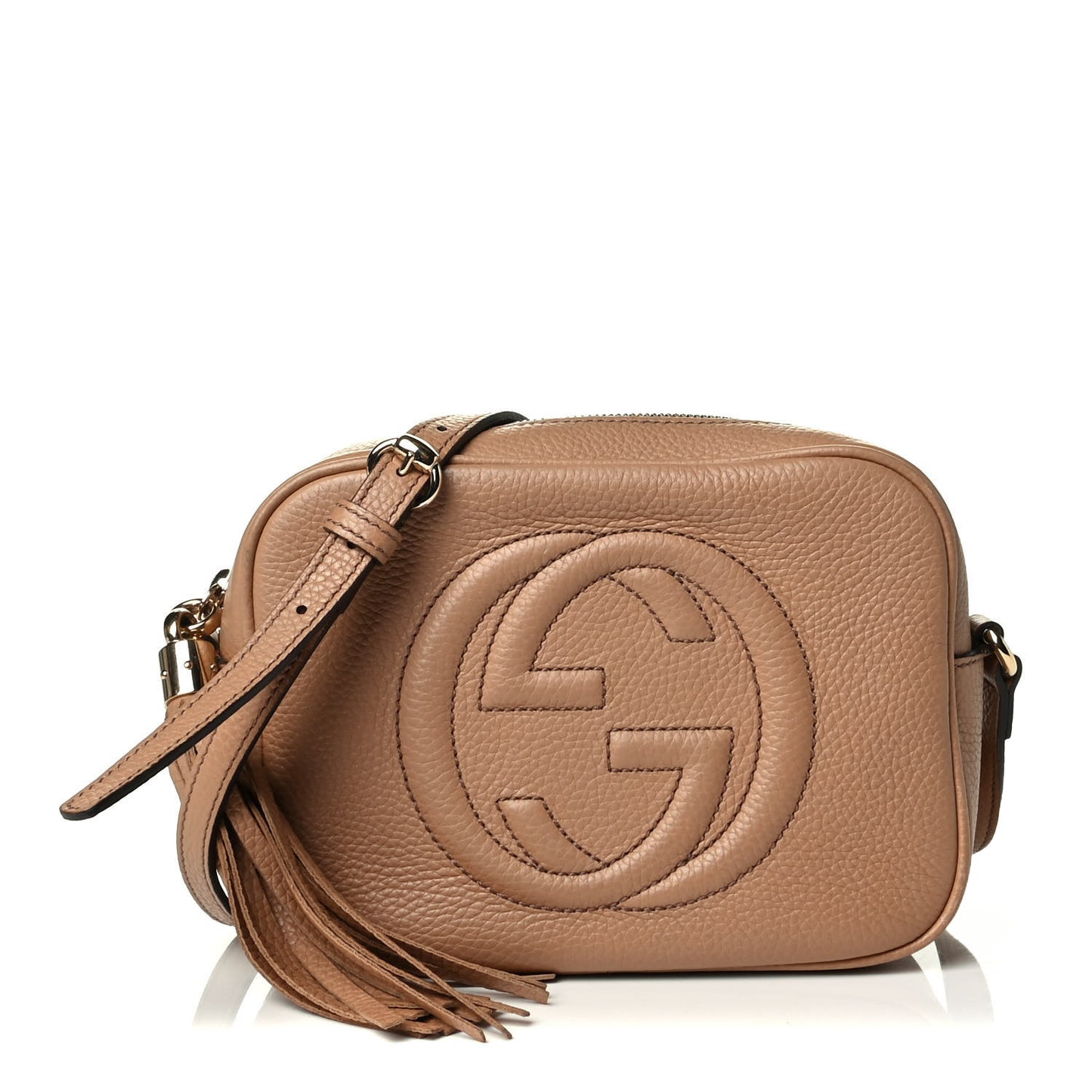 Pebbled Calfskin Small Soho Disco Bag Camelia