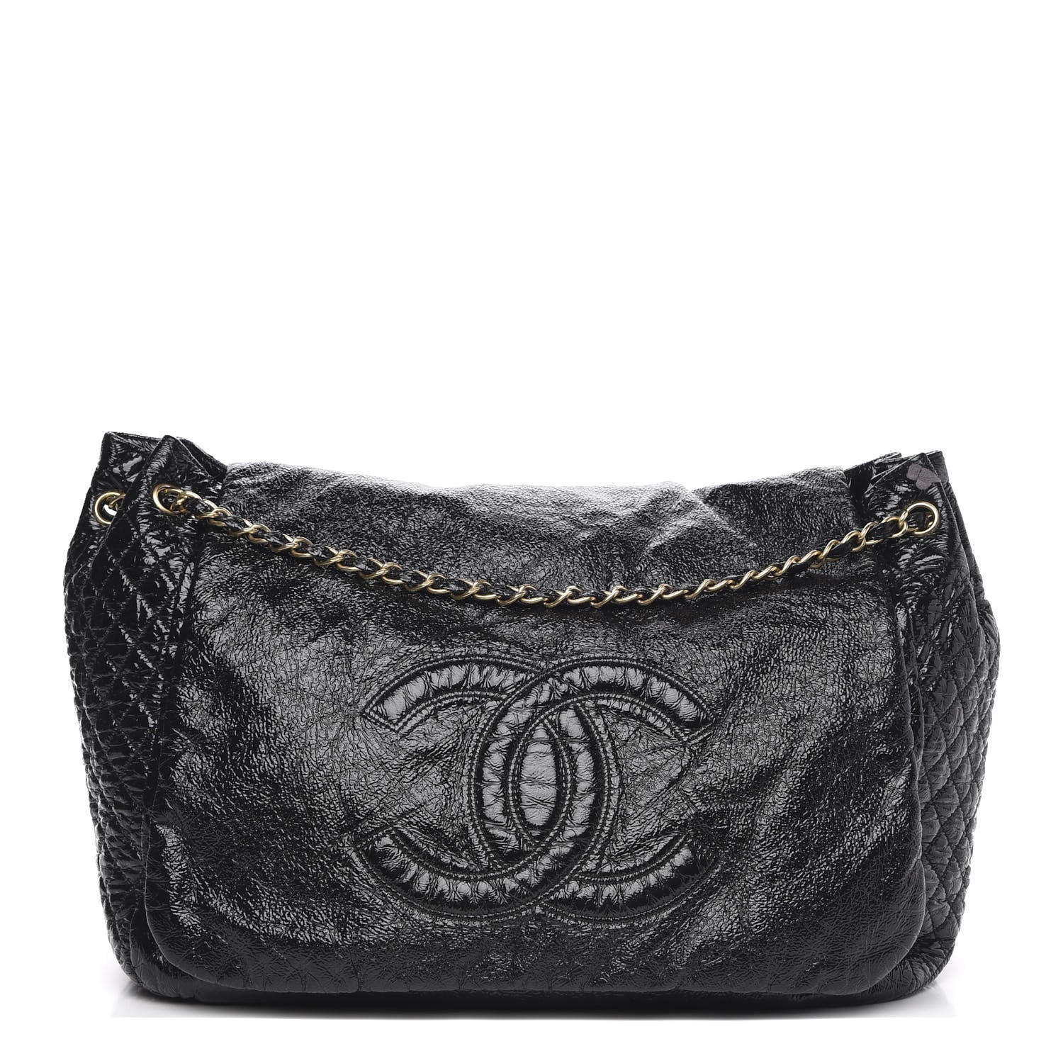 Chanel Vinyl XXL Rock and Chain Flap Black 1 of 12