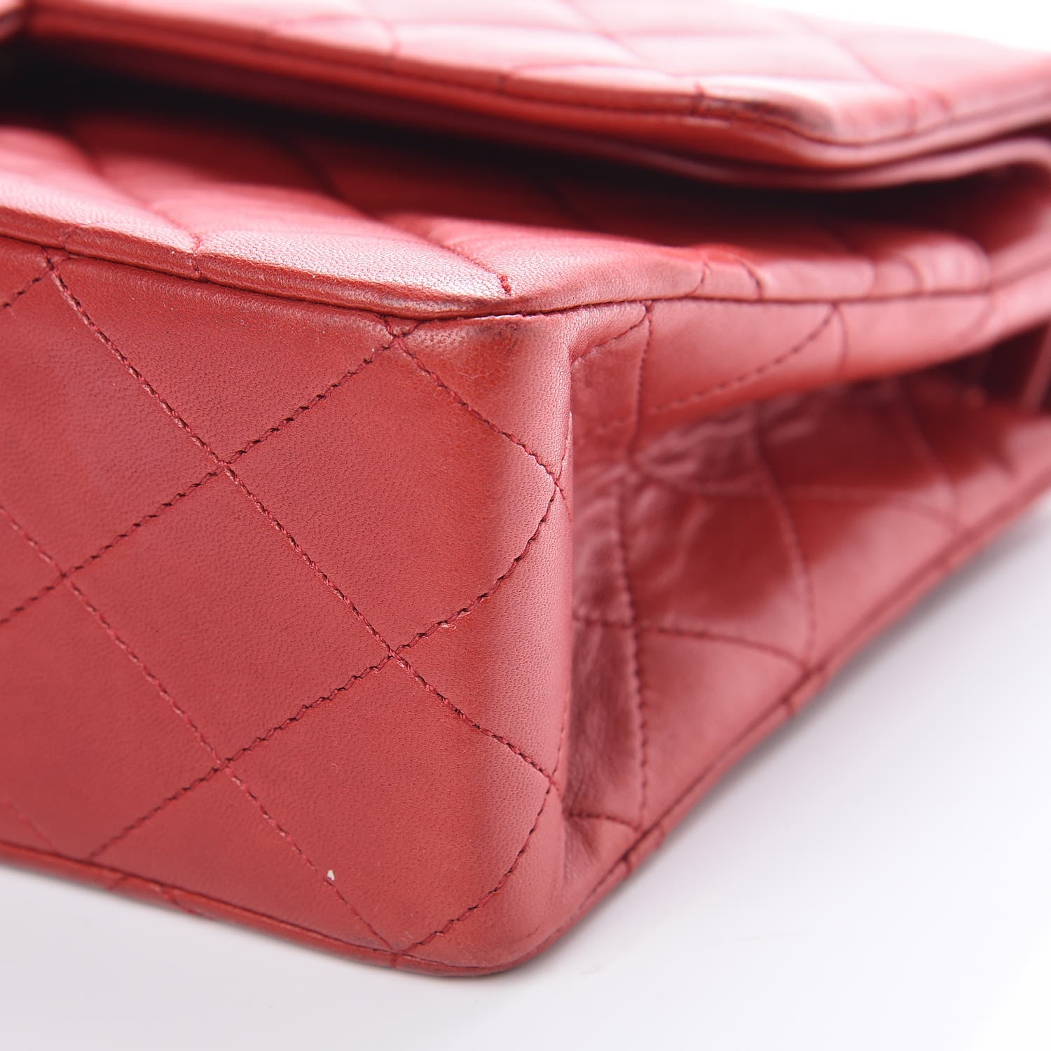 Chanel Lambskin Quilted Medium Double Flap Red 16 of 18