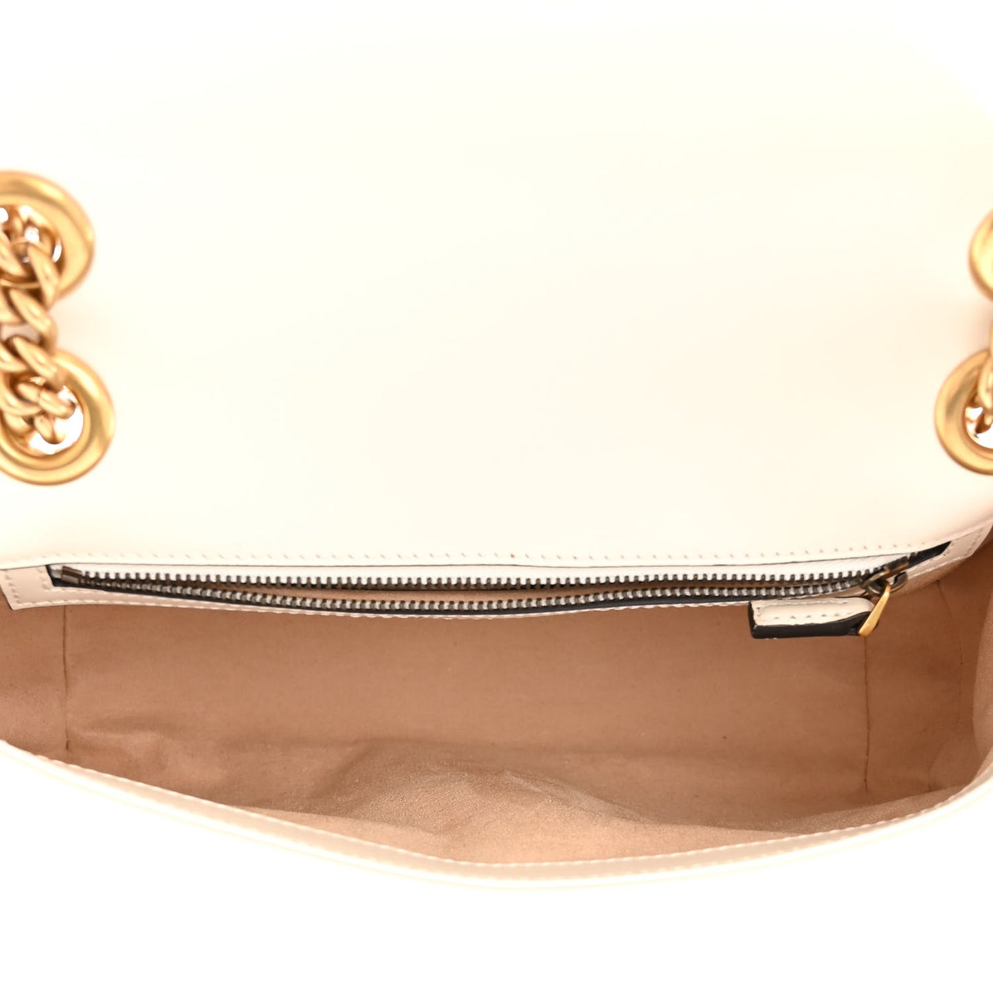 Calfskin Matelasse Small GG Marmont Shoulder Bag White