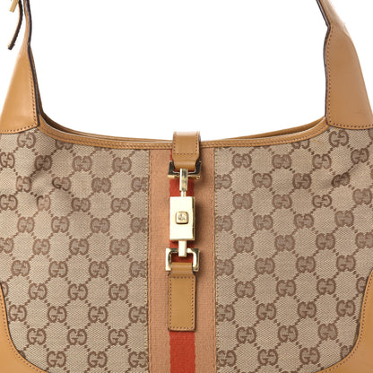 Gucci Monogram Web Jackie O Hobo Tan 13 of 13
