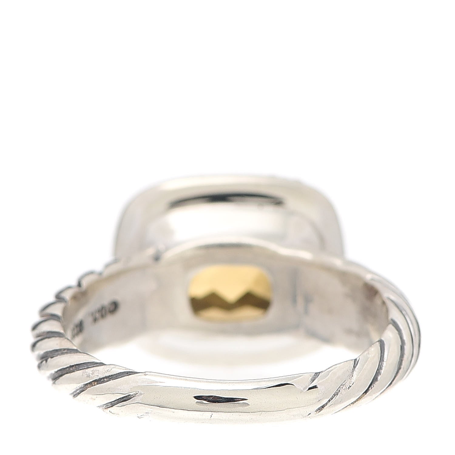 David Yurman Sterling Silver Diamond Citrine 10mm Noblesse Ring 53 6.5 3 of 4