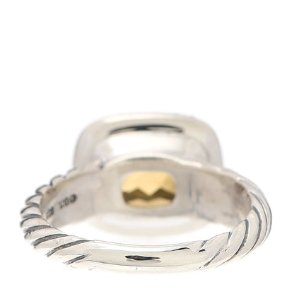 David Yurman Sterling Silver Diamond Citrine 10mm Noblesse Ring 53 6.5 3 of 4