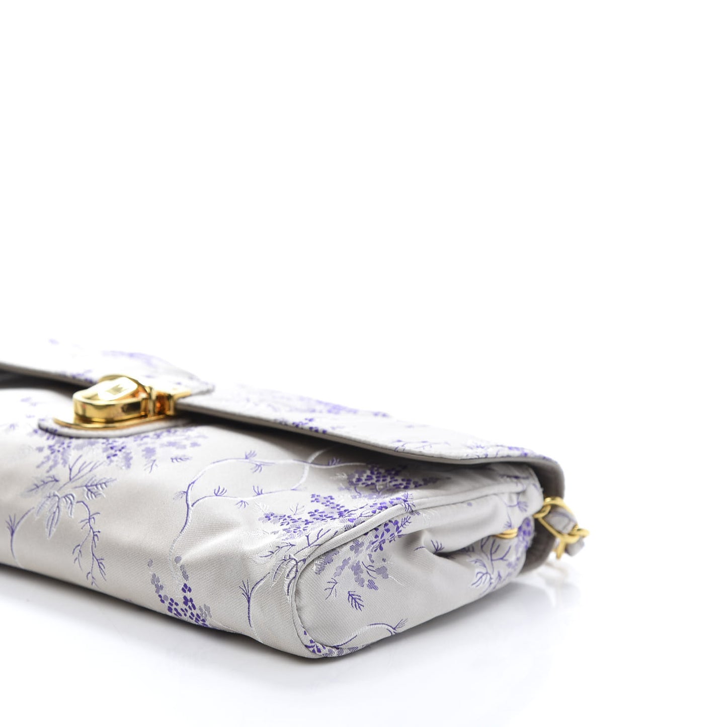 Tessuto Nylon Jacquard Floral Print Shoulder Bag Glicine