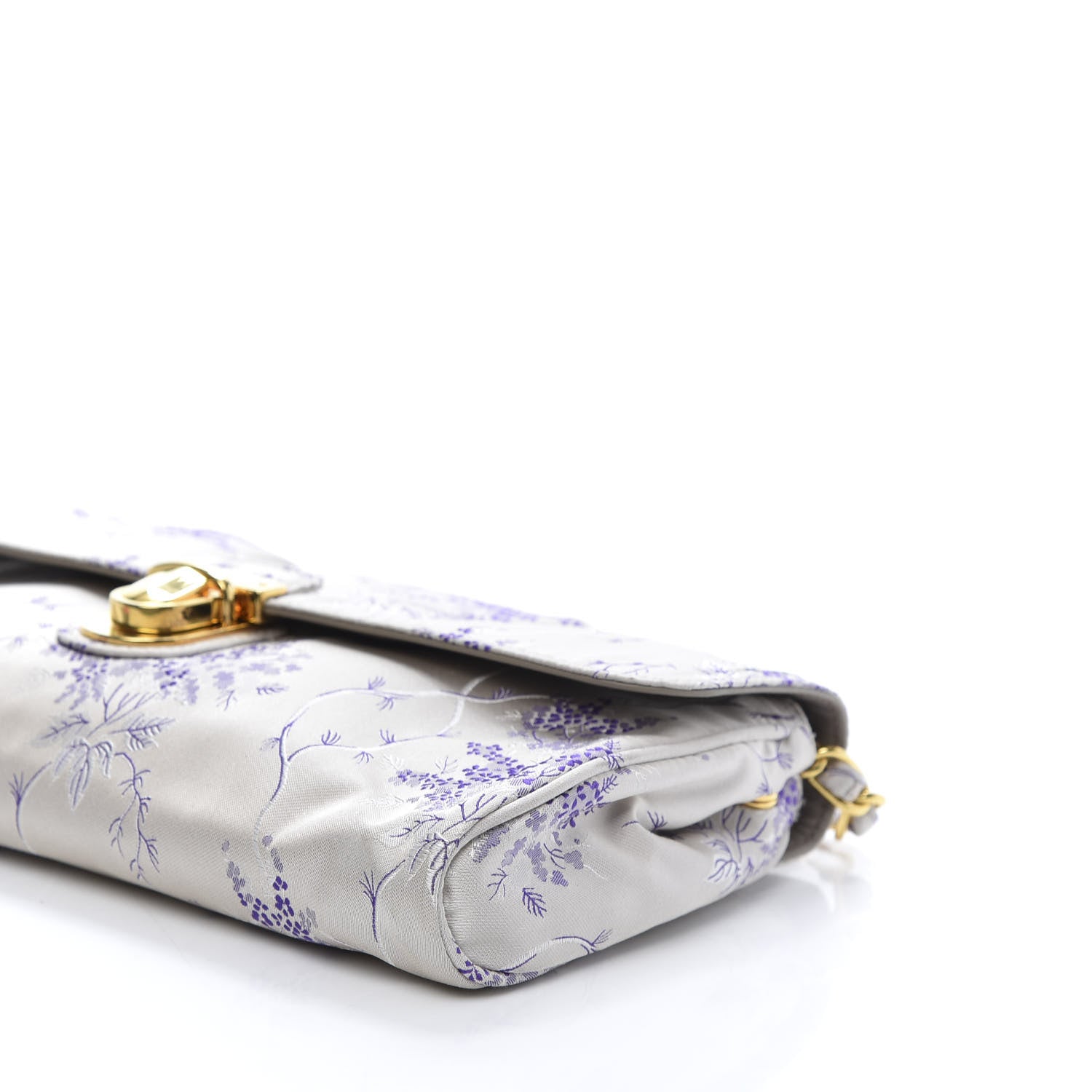 Prada Tessuto Nylon Jacquard Floral Print Shoulder Bag Glicine 7 of 11