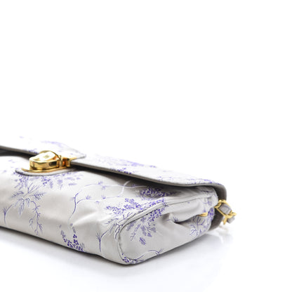 Prada Tessuto Nylon Jacquard Floral Print Shoulder Bag Glicine 7 of 11