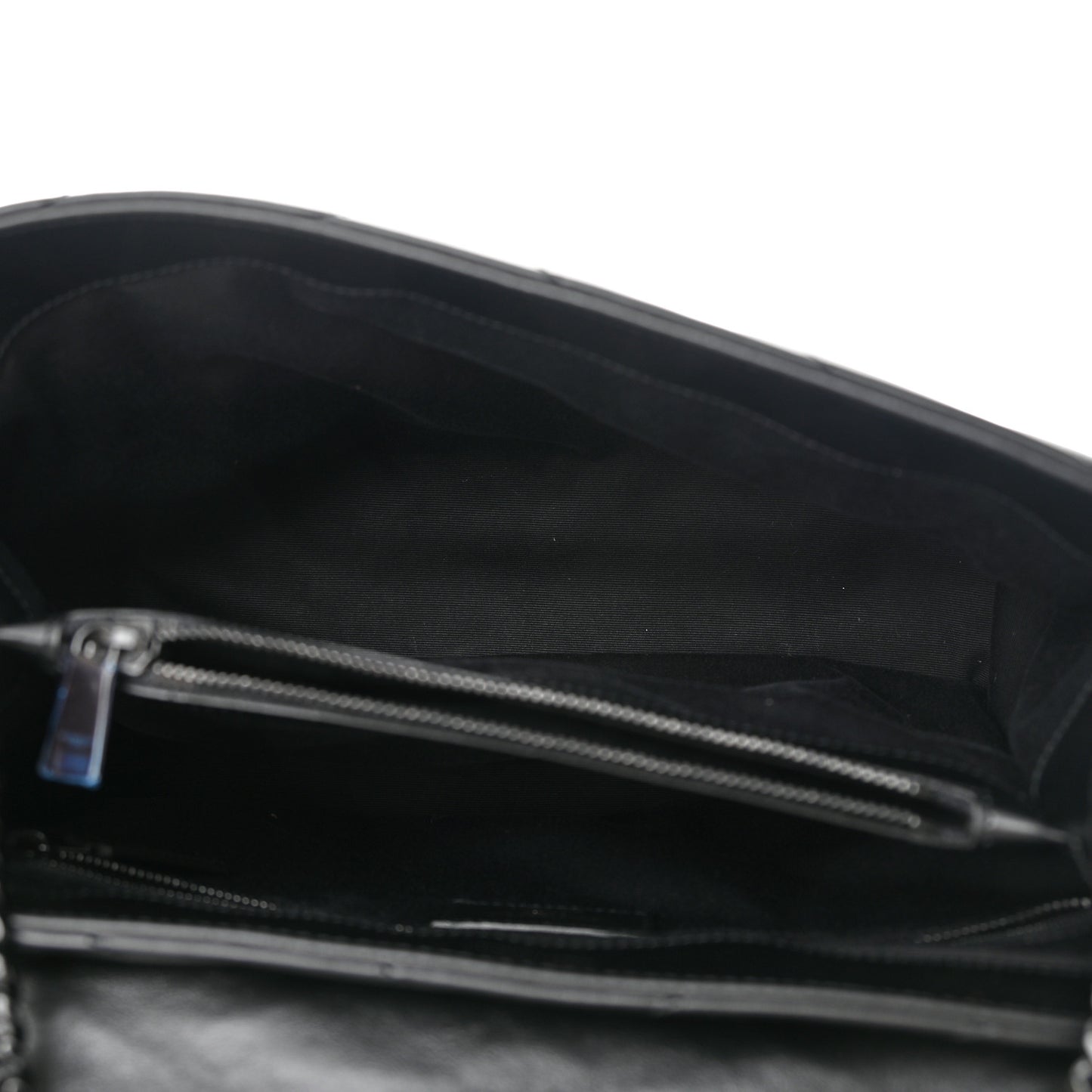 Calfskin Y Quilted Monogram Monochrome Medium Loulou Chain Satchel Black