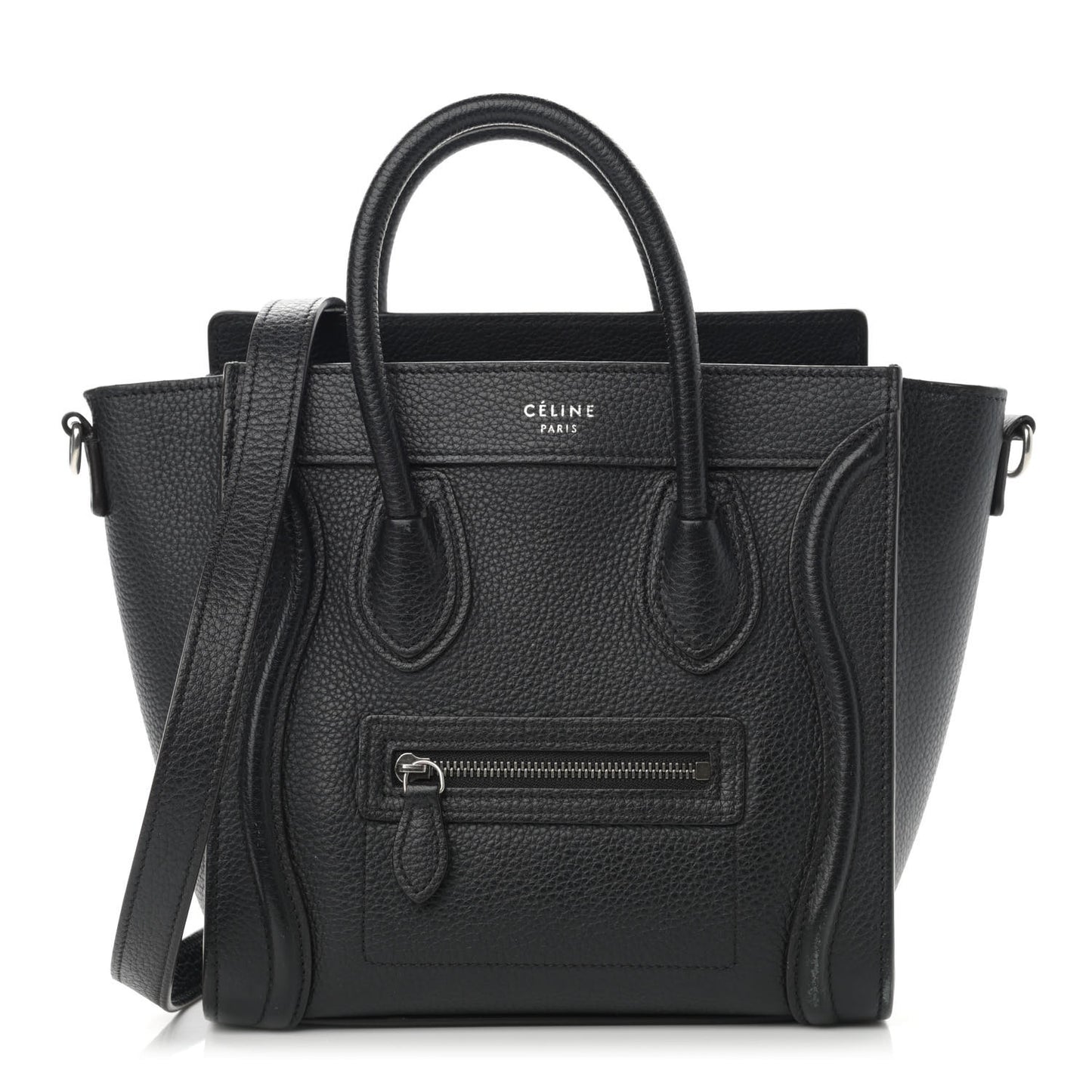 Drummed Calfskin Nano Luggage Black