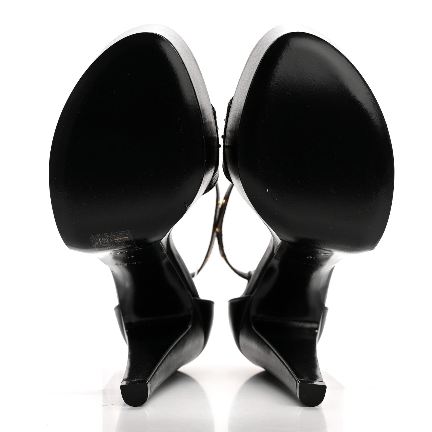 Louis Vuitton Patent Monogram Afterglow Platform Sandals 40 Black 5 of 9