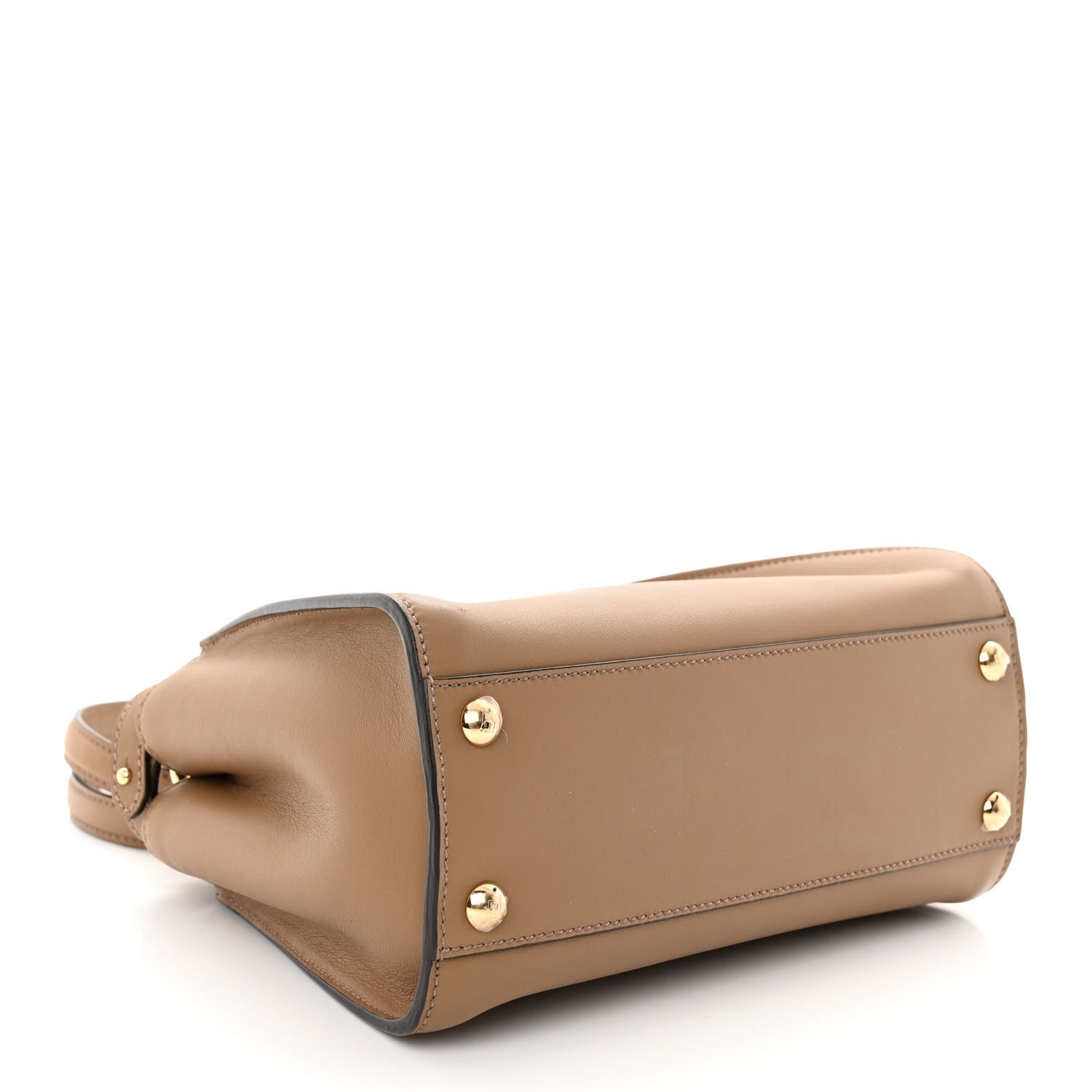 Fendi Vitello Seta Fabric Jacquard FF 1974 Mini Peekaboo Iconic Satchel Sand Tabacco Moro 4 of 11
