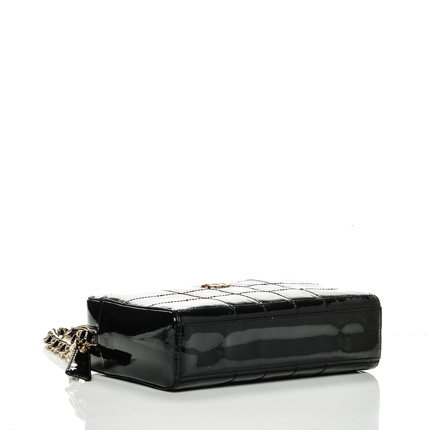 Chanel Patent Square Quilted Camera Case Black 4 of 7