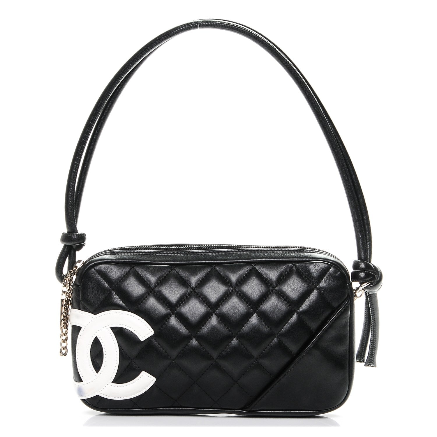 Chanel Calfskin Quilted Cambon Pochette Black White 1 of 7