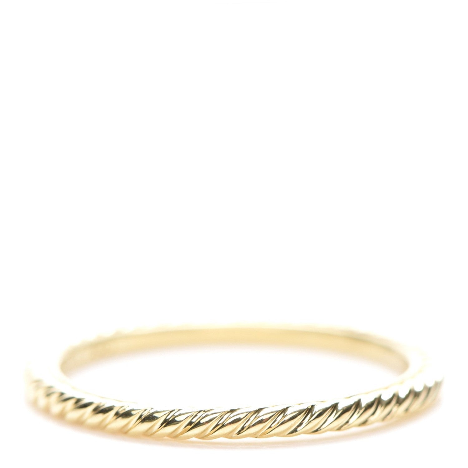 David Yurman 18K Yellow Gold 2mm Cable Band Ring 57 8 1 of 3