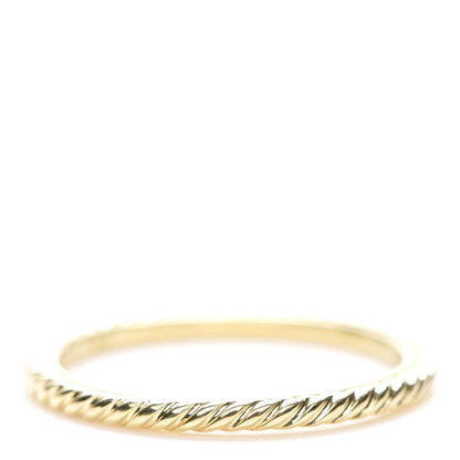 David Yurman 18K Yellow Gold 2mm Cable Band Ring 57 8 1 of 3