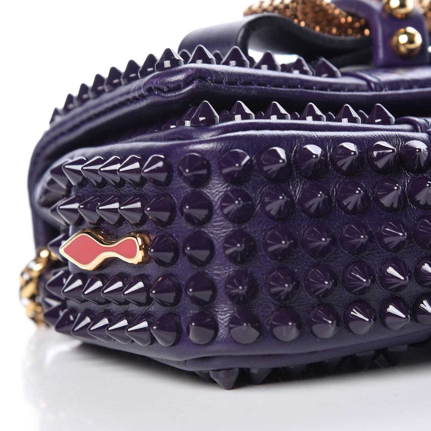 Calfskin Spiked Sweety Charity Crossbody Bag Purple