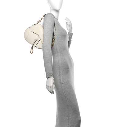 Christian Dior Grained Calfskin Saddle Bag White 2 of 11