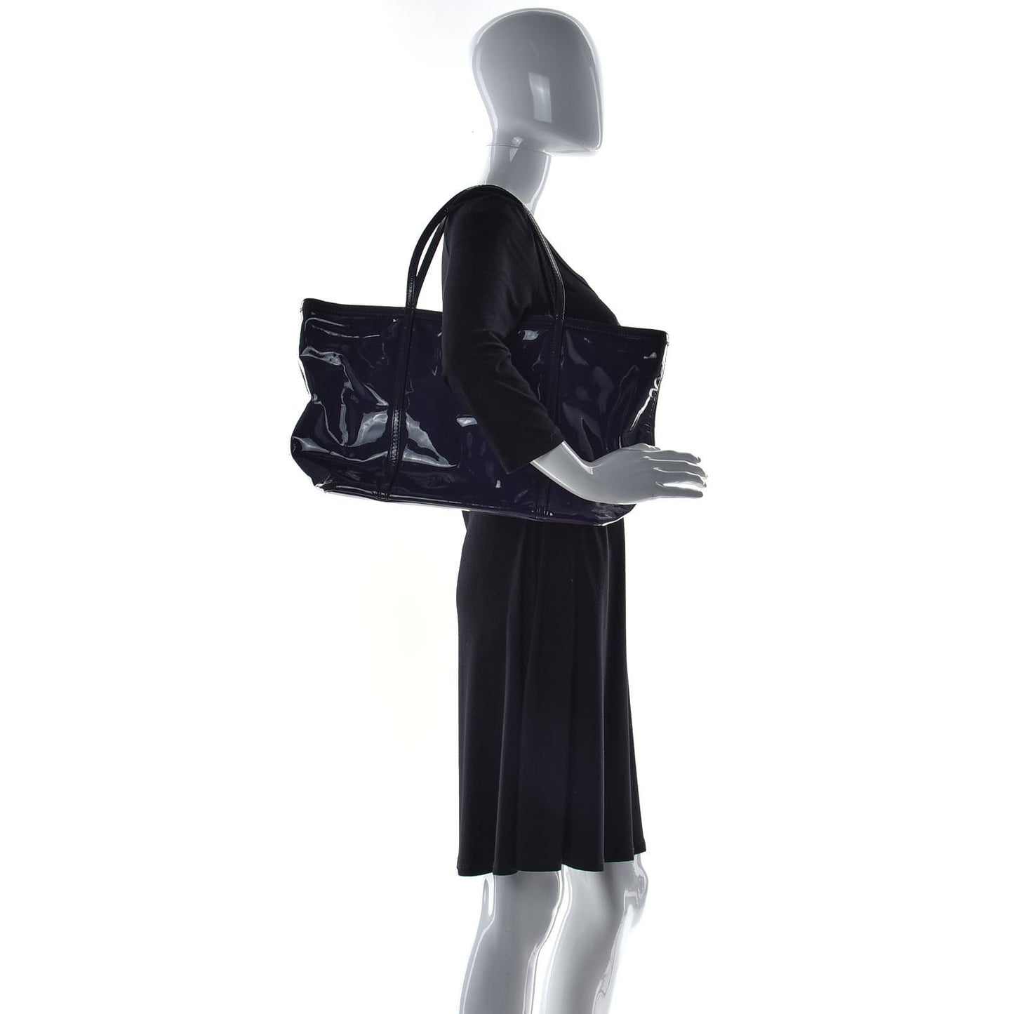 Patent Shopping Tote Purple