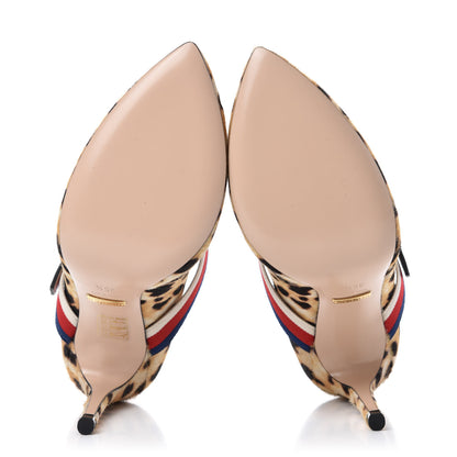 Gucci Malaga Kid Leopard Print Pumps 35.5 Natural 5 of 10