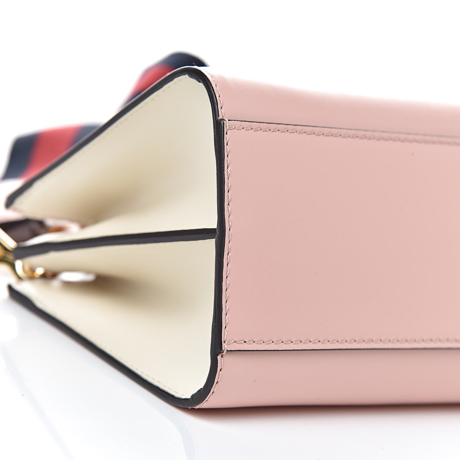 Gucci Nappa Bamboo Web Mini Nymphaea Top Handle Bag Perfect Pink Mystic White 8 of 10