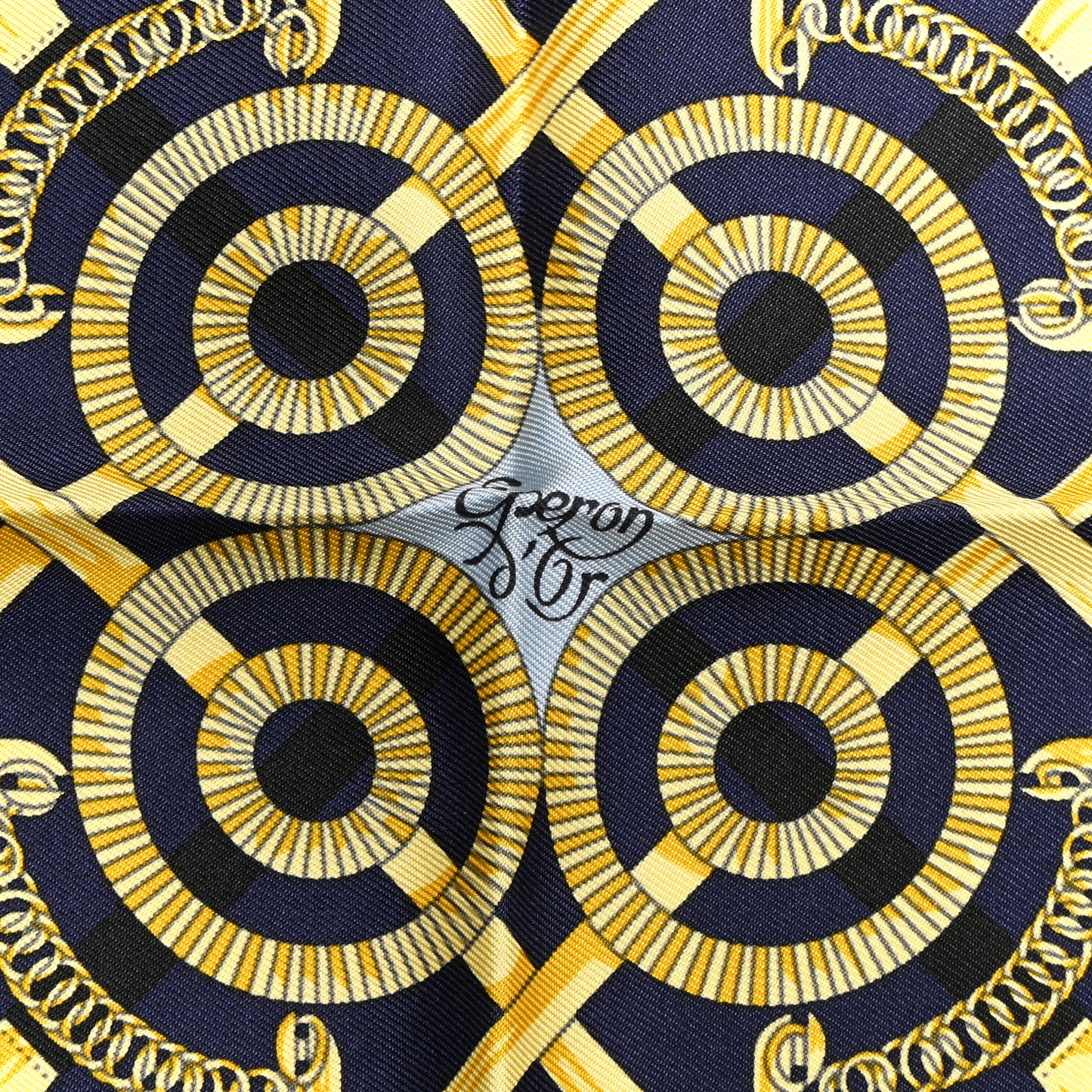 Silk Eperon D'Or Scarf 45 Marine Ciel Gold