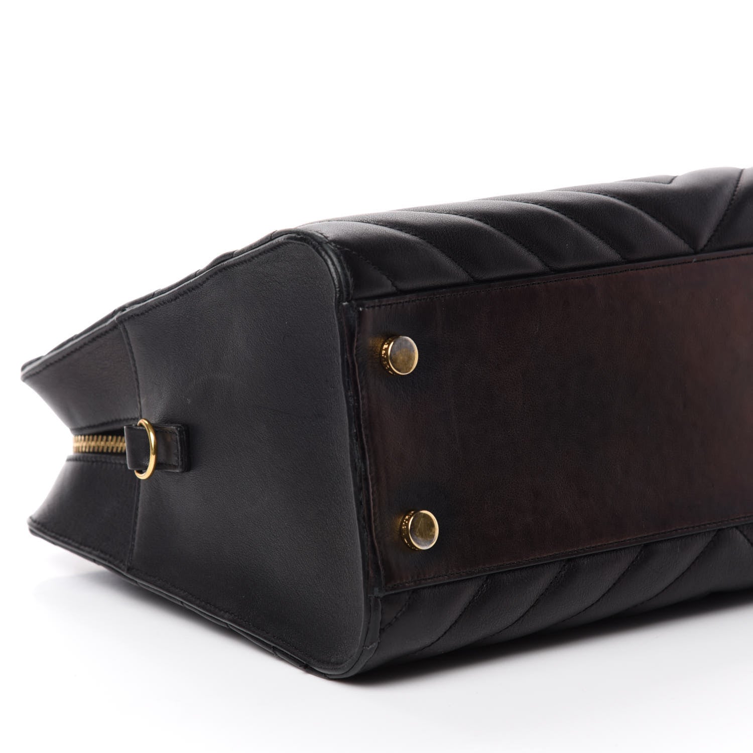 Saint Laurent Calfskin Matelasse Chevron Small Monogram Cabas Black 6 of 14