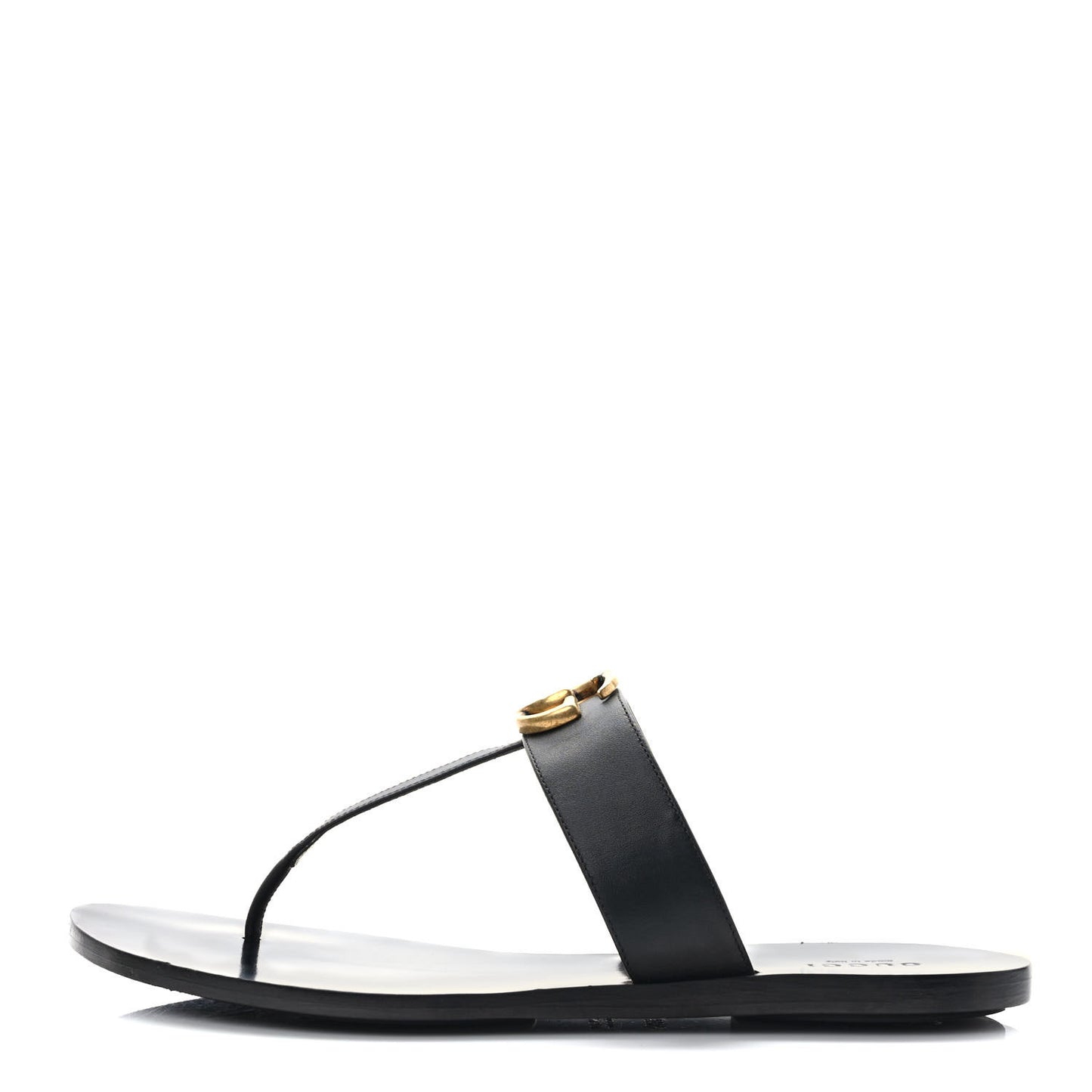 Calfskin GG Marmont Thong Sandals 39.5 Black