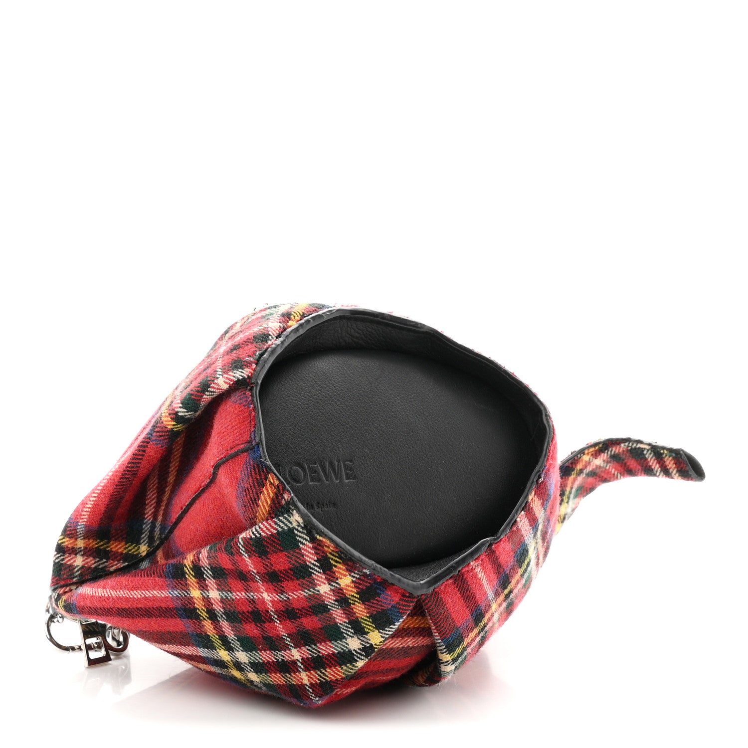Loewe Wool Calfskin Mini Elephant Crossbody Bag Red Tartan 4 of 9