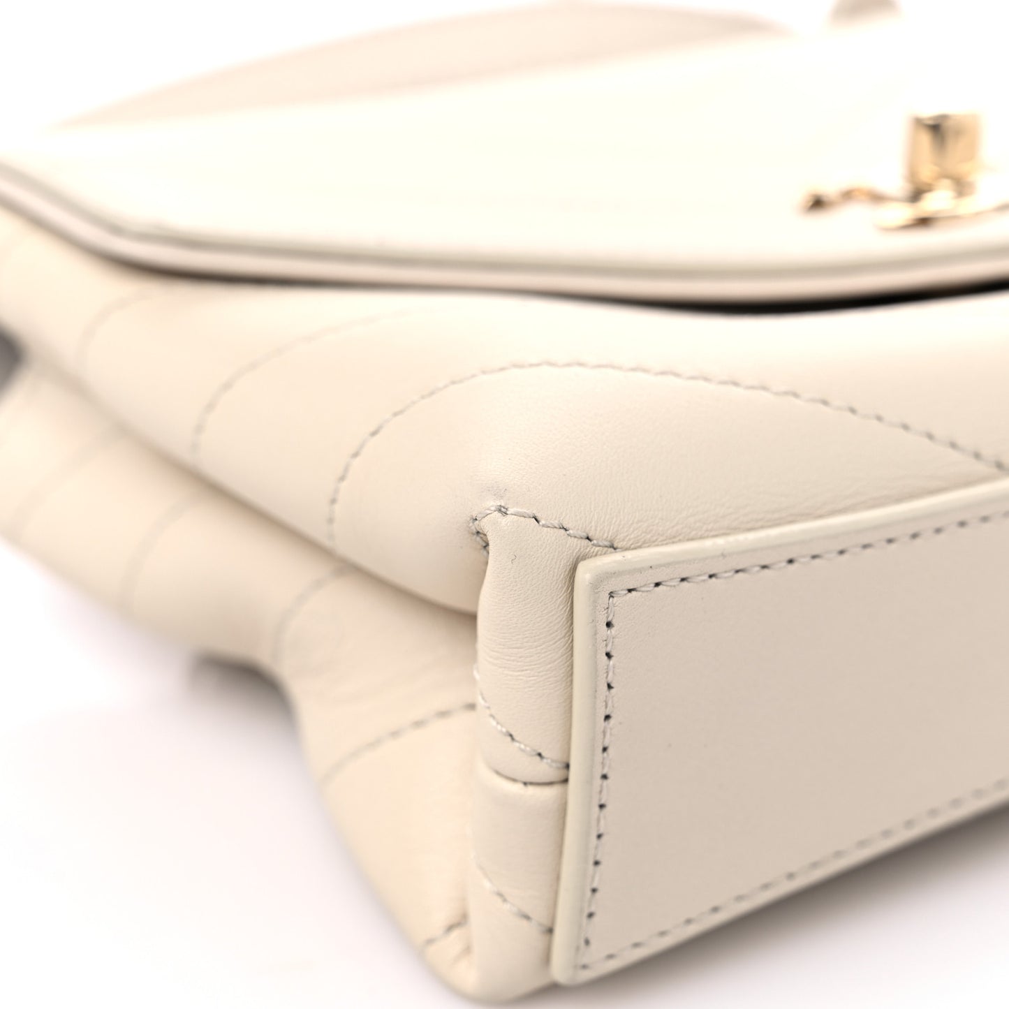 Calfskin Chevron Stitched Coco Waist Bag Ivory