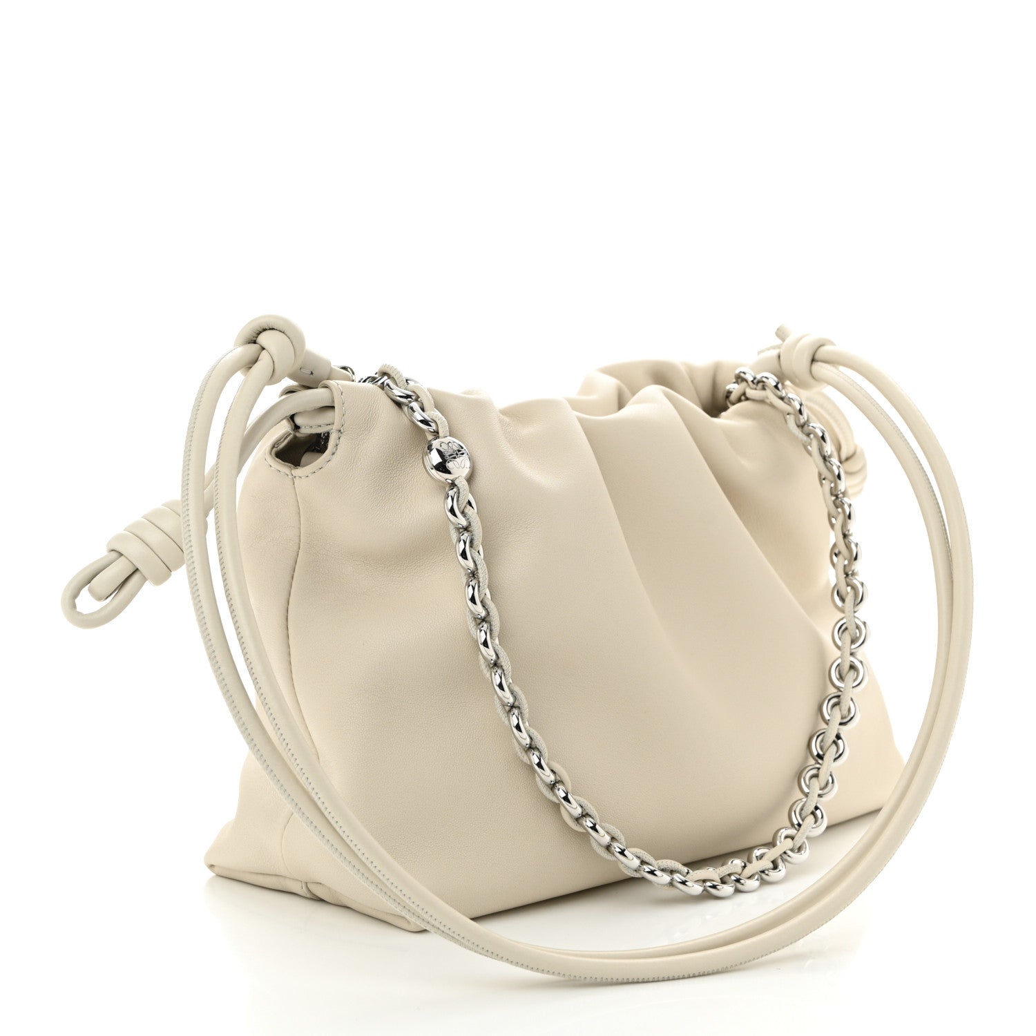 Loewe Mellow Nappa Medium Donut Chain Flamenco Knot Clutch Sea Salt 3 of 10