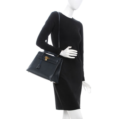 Hermes Fjord Sellier Kelly 32 Bleu Marine 3 of 41