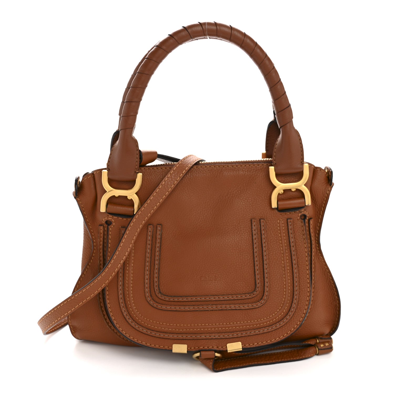 Chloe Calfskin Small Marcie Satchel Tan 1 of 13