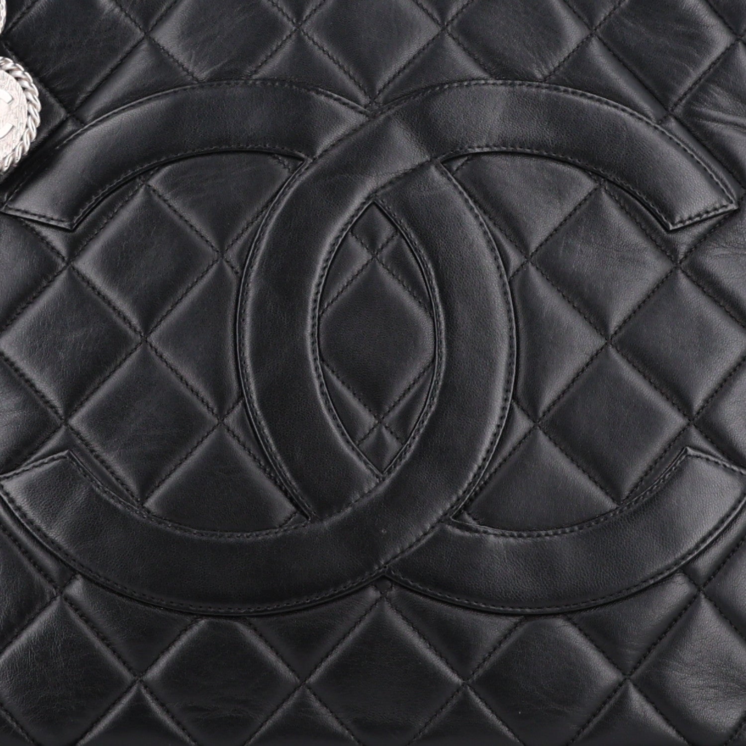 Chanel Lambskin Quilted Medallion Tote Black 8 of 10